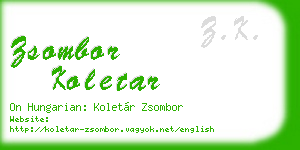 zsombor koletar business card